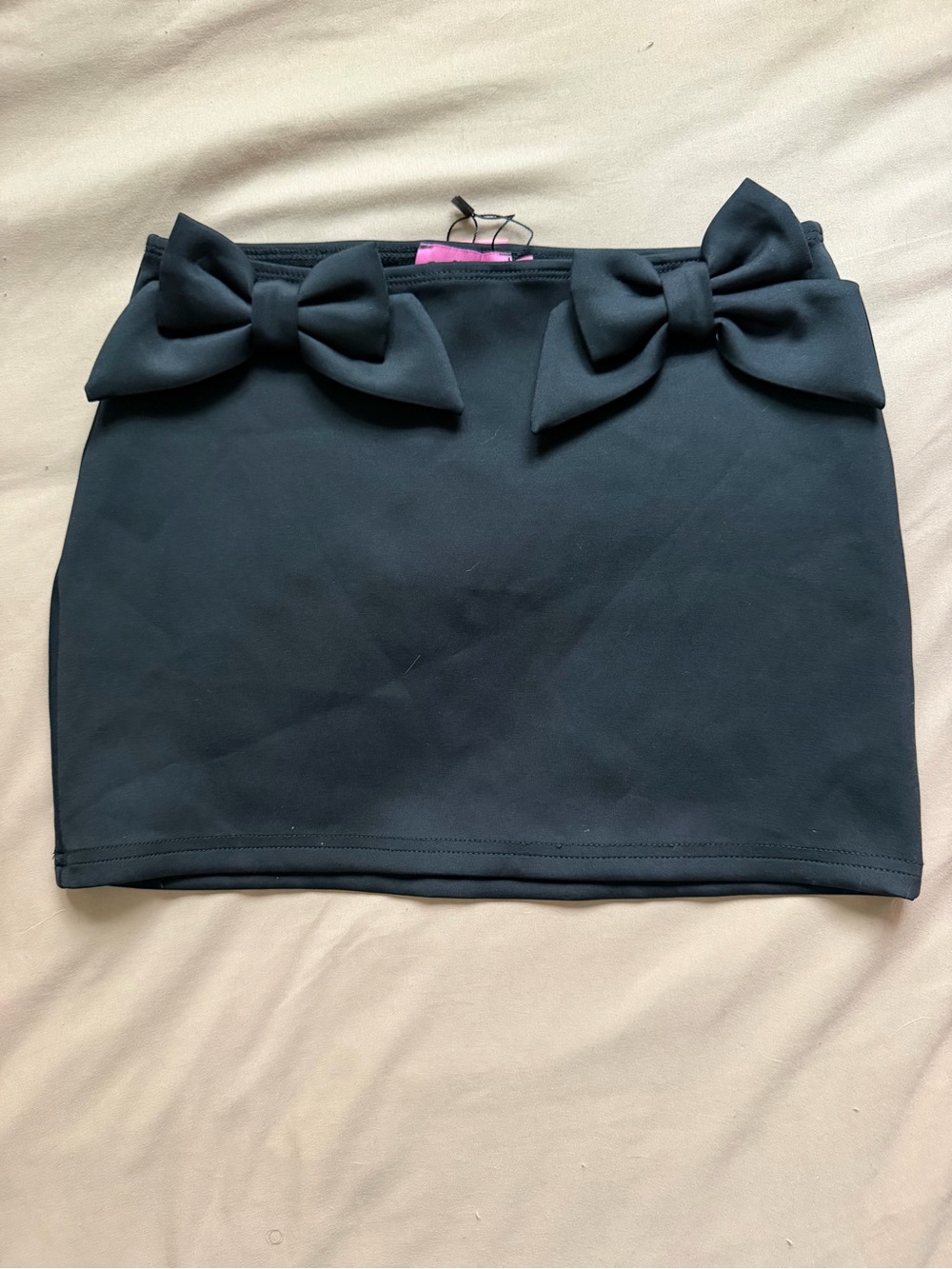 Edikted Black Bow-Detail Mini Skirt
